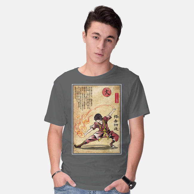 Fire Nation Master Woodblock-Mens-Basic-Tee-DrMonekers