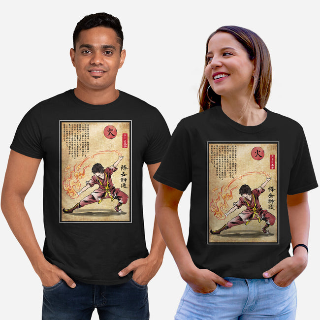 Fire Nation Master Woodblock-Unisex-Basic-Tee-DrMonekers