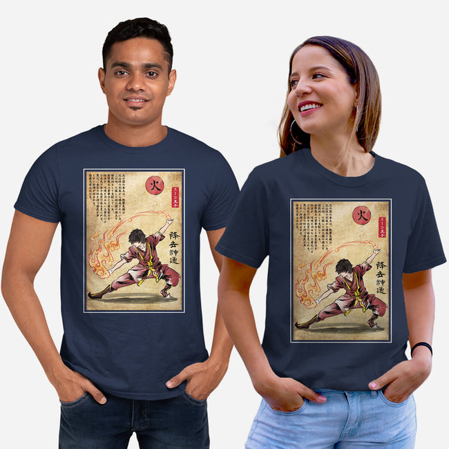 Fire Nation Master Woodblock-Unisex-Basic-Tee-DrMonekers