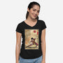 Fire Nation Master Woodblock-Womens-V-Neck-Tee-DrMonekers