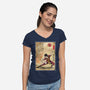 Fire Nation Master Woodblock-Womens-V-Neck-Tee-DrMonekers