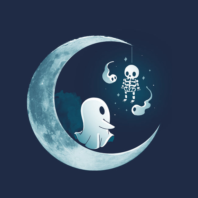 Ghostly Moon-None-Fleece-Blanket-Vallina84