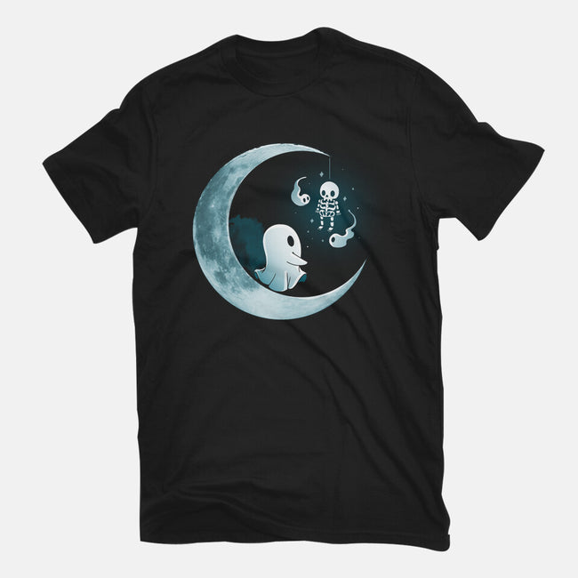 Ghostly Moon-Womens-Fitted-Tee-Vallina84