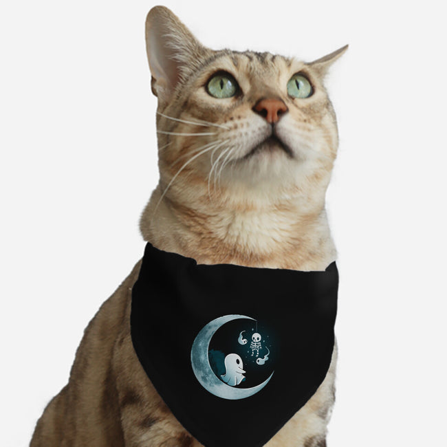 Ghostly Moon-Cat-Adjustable-Pet Collar-Vallina84