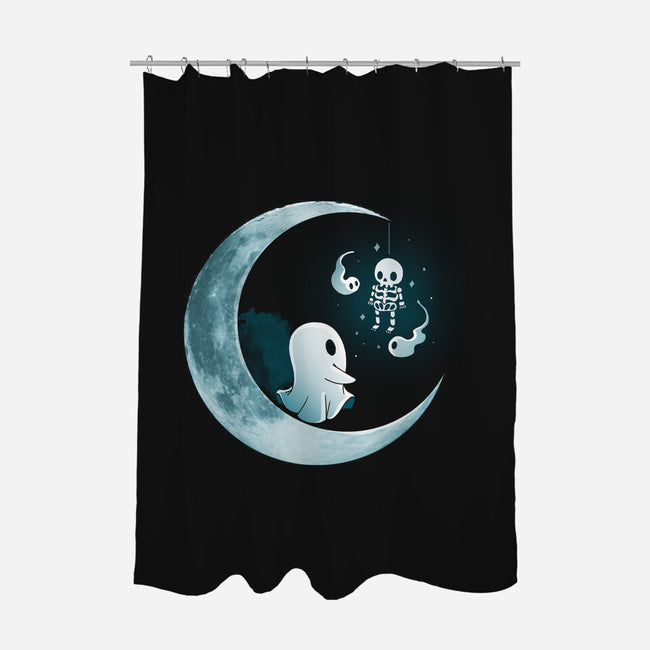Ghostly Moon-None-Polyester-Shower Curtain-Vallina84