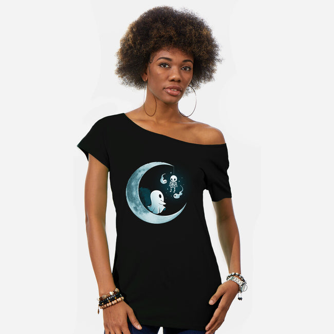 Ghostly Moon-Womens-Off Shoulder-Tee-Vallina84