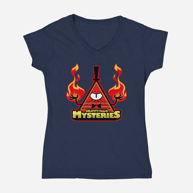 Gravity Falls Mysteries-Womens-V-Neck-Tee-Studio Mootant