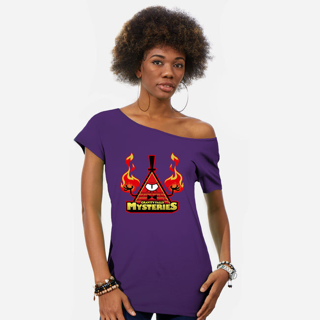 Gravity Falls Mysteries-Womens-Off Shoulder-Tee-Studio Mootant