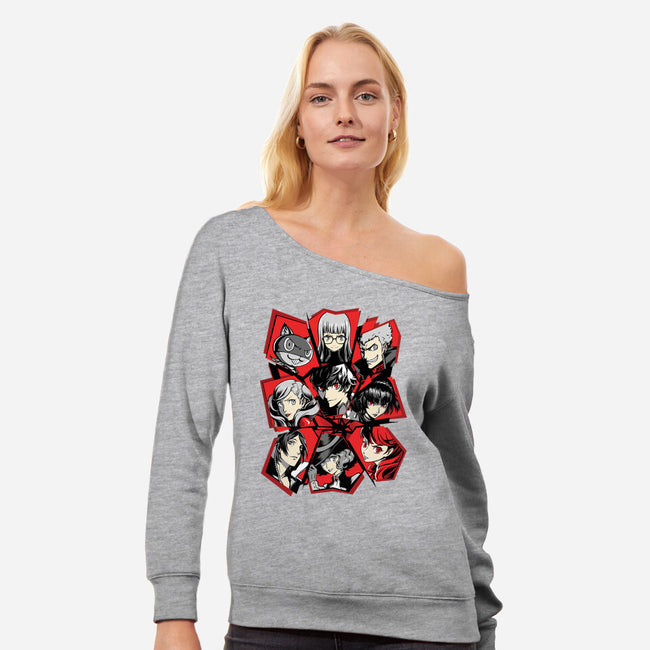 All Out Attack-Womens-Off Shoulder-Sweatshirt-jmcg