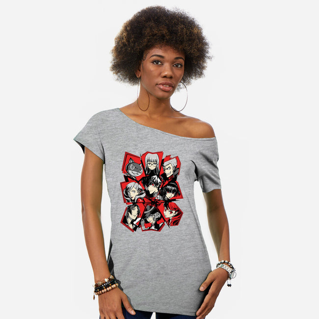 All Out Attack-Womens-Off Shoulder-Tee-jmcg