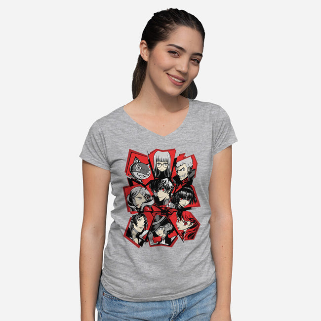 All Out Attack-Womens-V-Neck-Tee-jmcg