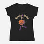 Spooky And Slutty-Womens-V-Neck-Tee-eduely