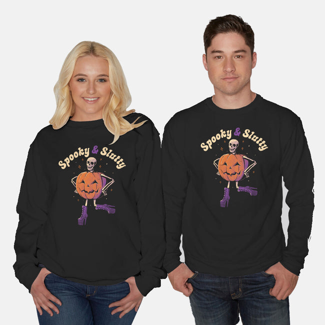 Spooky And Slutty-Unisex-Crew Neck-Sweatshirt-eduely