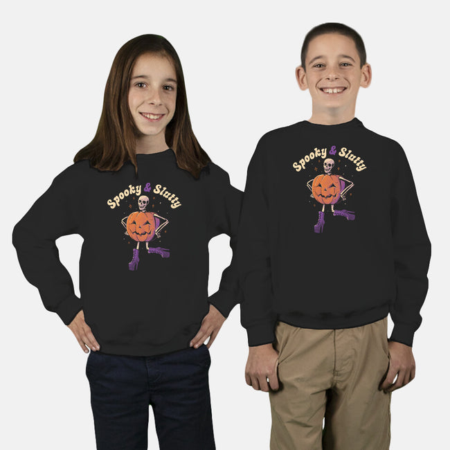 Spooky And Slutty-Youth-Crew Neck-Sweatshirt-eduely