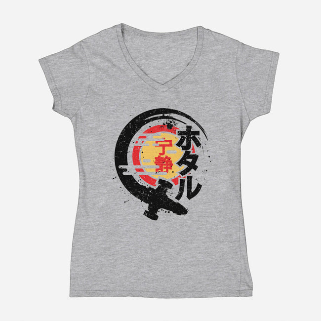 Firefly Of The Rising Sun-Womens-V-Neck-Tee-jrberger