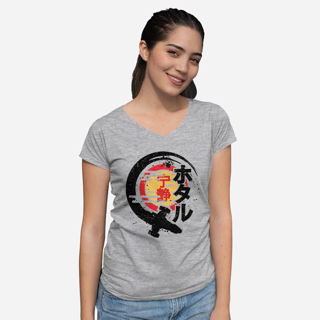 Firefly Of The Rising Sun-Womens-V-Neck-Tee-jrberger