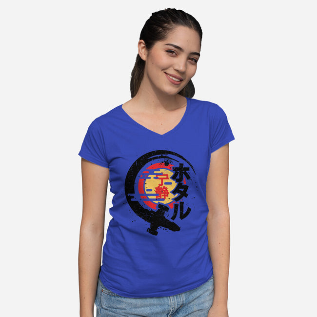 Firefly Of The Rising Sun-Womens-V-Neck-Tee-jrberger