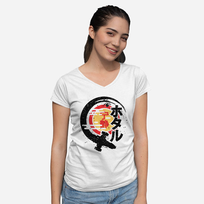 Firefly Of The Rising Sun-Womens-V-Neck-Tee-jrberger