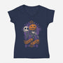 To Scare Or Not-Womens-V-Neck-Tee-Studio Mootant