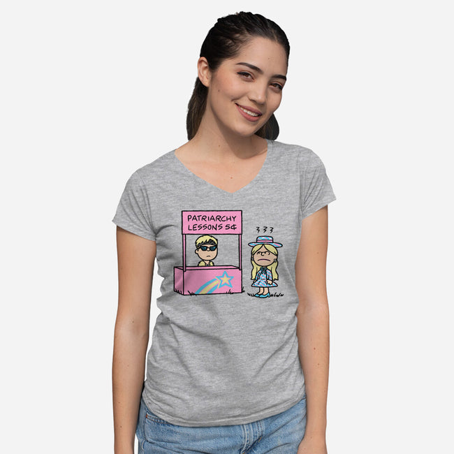 Patriarchy Lessons-Womens-V-Neck-Tee-Raffiti