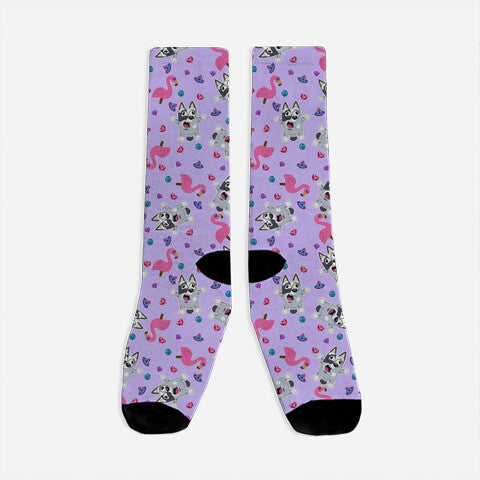 Muffins And Flamingos-Unisex-All Over Print Crew-Socks-Alexhefe
