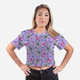 Muffins And Flamingos-Womens-All Over Print Cropped-Tee-Alexhefe