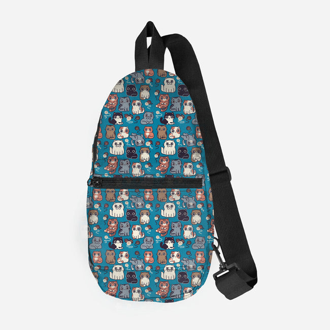Kawaii Cat Family-None-All Over Print Sling-Bag-Weird & Punderful