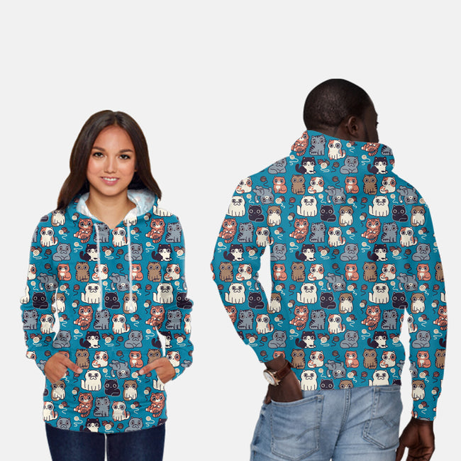 Kawaii Cat Family-Unisex-All Over Print Pullover-Sweatshirt-Weird & Punderful