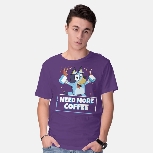 Bluey Needs More Coffee-Mens-Basic-Tee-MaxoArt