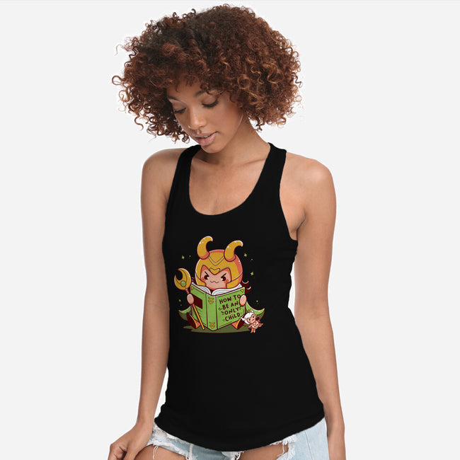 Only Child-Womens-Racerback-Tank-Ca Mask