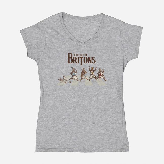 King Of The Britons-Womens-V-Neck-Tee-kg07