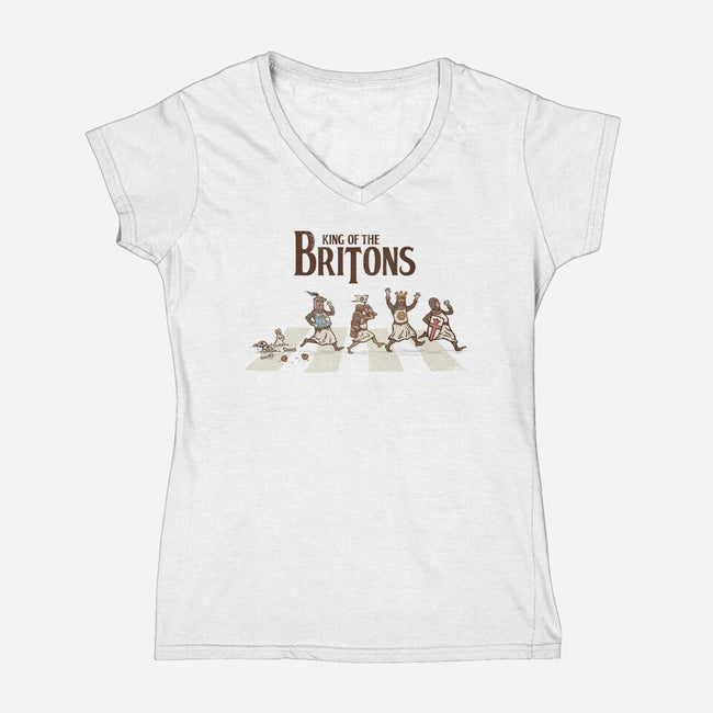 King Of The Britons-Womens-V-Neck-Tee-kg07