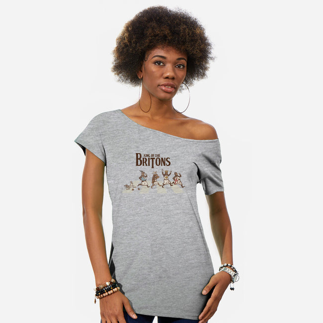 King Of The Britons-Womens-Off Shoulder-Tee-kg07