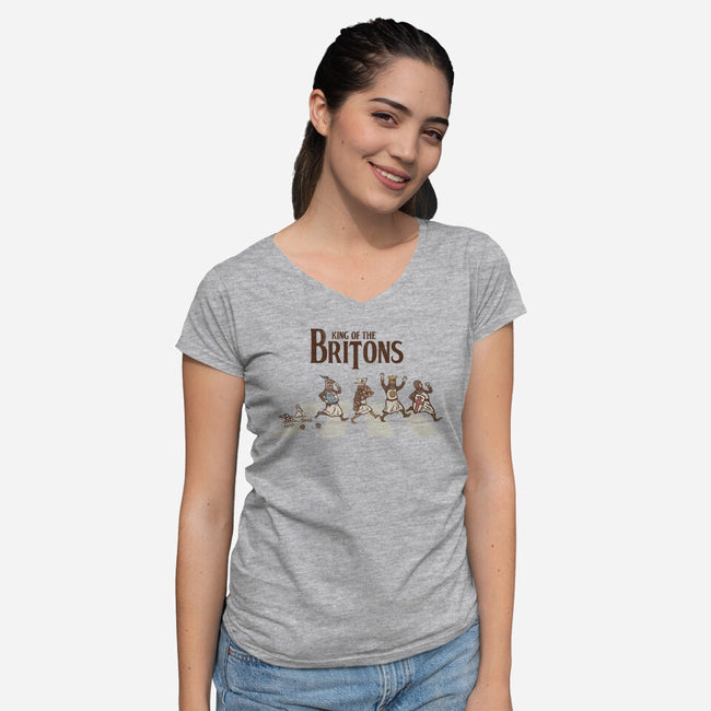 King Of The Britons-Womens-V-Neck-Tee-kg07