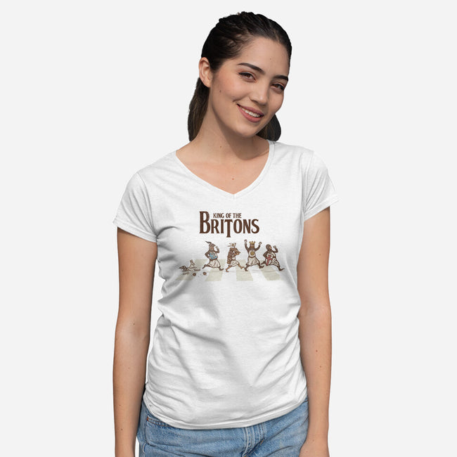 King Of The Britons-Womens-V-Neck-Tee-kg07