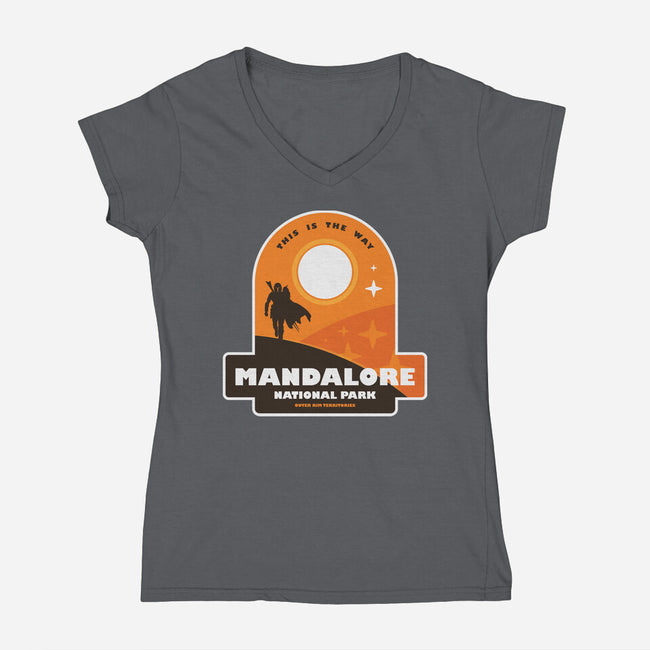 Mandalore National Park-Womens-V-Neck-Tee-BadBox