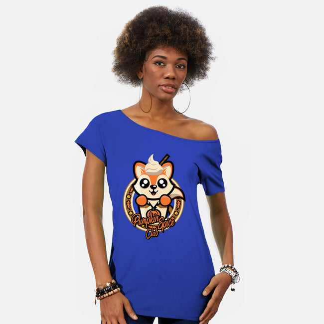 Pumpkin Spice Club-Womens-Off Shoulder-Tee-jrberger