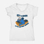 Getting Cookies-Womens-V-Neck-Tee-rocketman_art