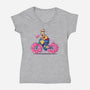 Donut Cycling-Womens-V-Neck-Tee-erion_designs