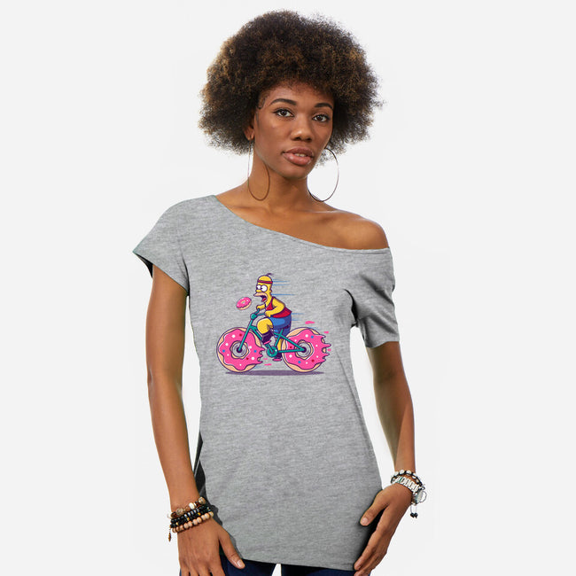 Donut Cycling-Womens-Off Shoulder-Tee-erion_designs