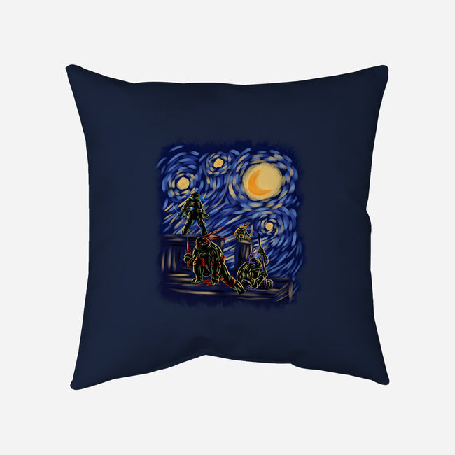 Turtle Into The Night-None-Removable Cover-Throw Pillow-nickzzarto