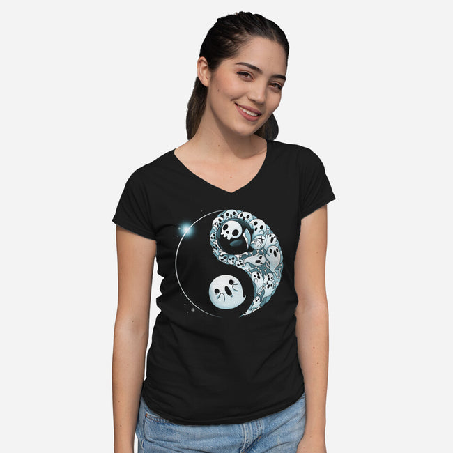 Ying Yang Nightmare-Womens-V-Neck-Tee-Vallina84