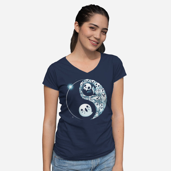 Ying Yang Nightmare-Womens-V-Neck-Tee-Vallina84