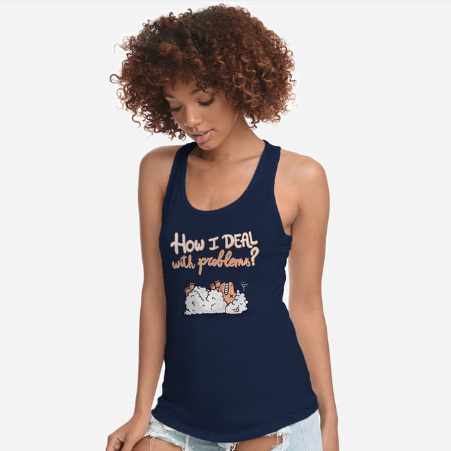 How I Deal With Problems-Womens-Racerback-Tank-Freecheese
