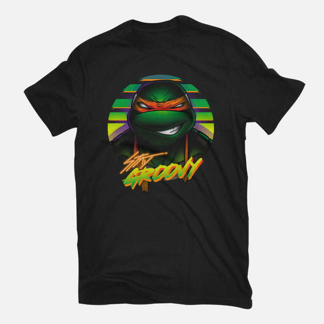 Stay Groovy Turtle-Womens-Fitted-Tee-Getsousa!