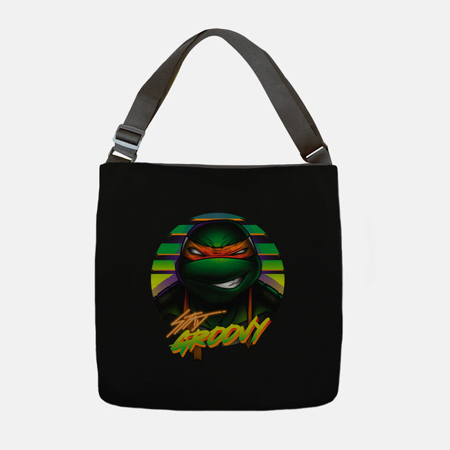 Stay Groovy Turtle-None-Adjustable Tote-Bag-Getsousa!