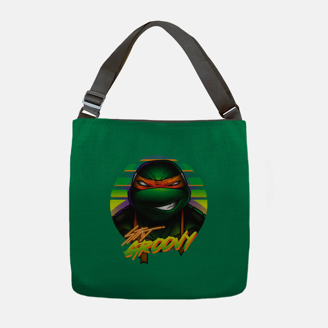 Stay Groovy Turtle-None-Adjustable Tote-Bag-Getsousa!