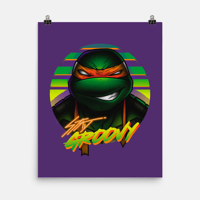 Stay Groovy Turtle-None-Matte-Poster-Getsousa!