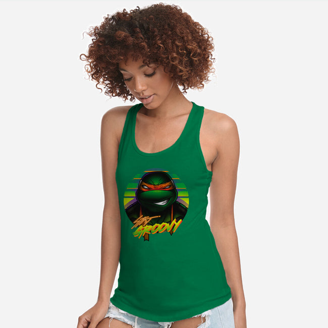 Stay Groovy Turtle-Womens-Racerback-Tank-Getsousa!