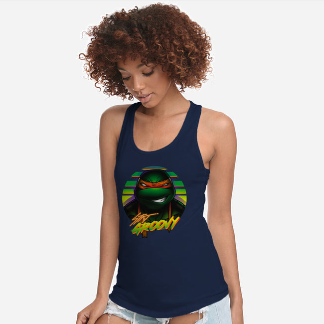 Stay Groovy Turtle-Womens-Racerback-Tank-Getsousa!